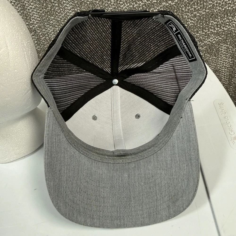 Ariat Hat Trucker Snapback Mens OS Grey Leather Flag Patch Richardson Style 112